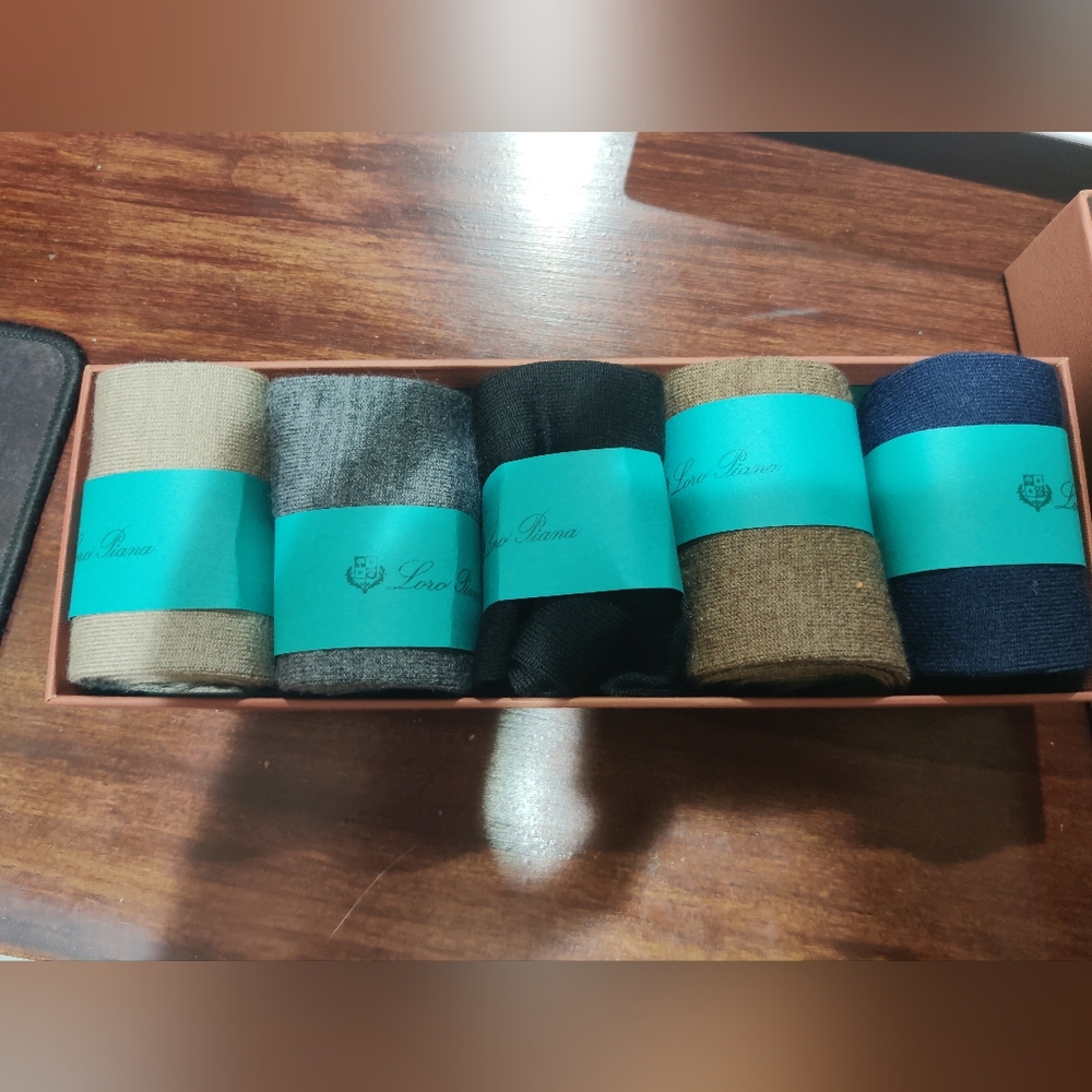 Loro Piana Cashmere socks assorted new in box 5 socks total